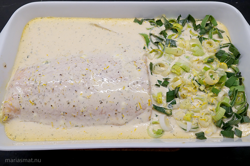 Lax i apelsin- och citronsås