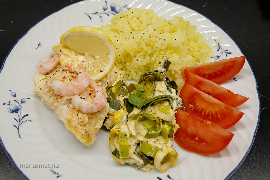 Lax i apelsin- och citronsås