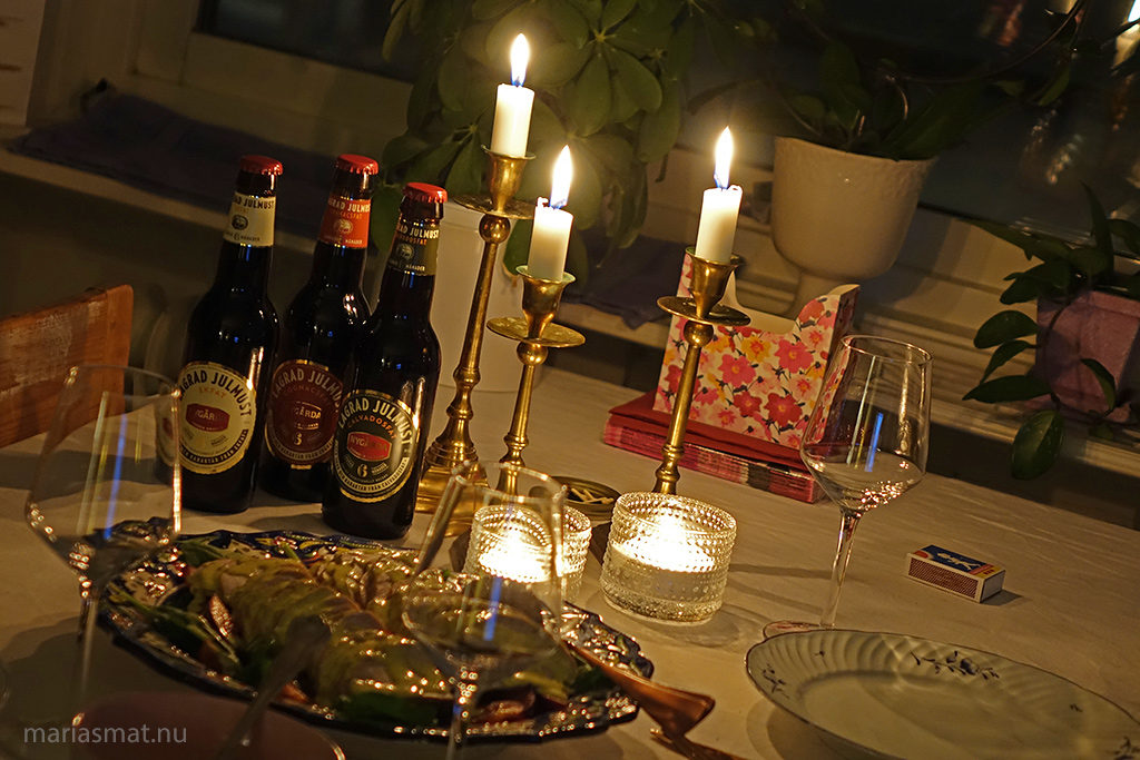 Tända ljus fredagsmiddag