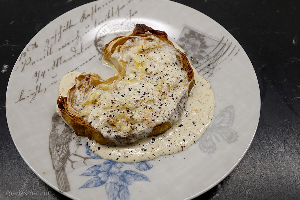 Vitkål med bränd grädde