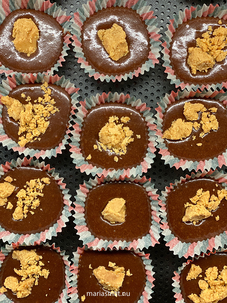 Jordnötssmörskladdkakemuffins med Noblesse