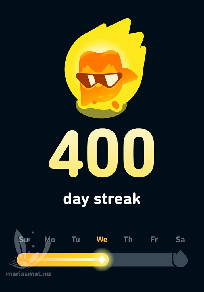 400 dagar med nytt språk
Duolingo