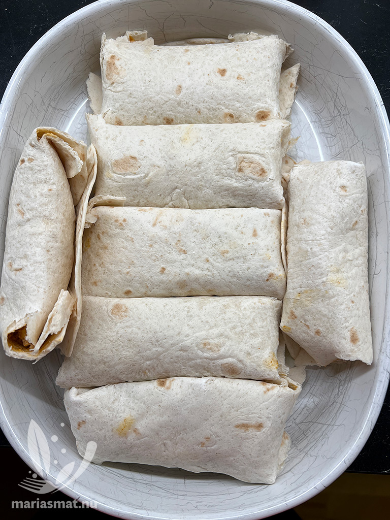 Enchiladas med fajitas-kycklingfärs