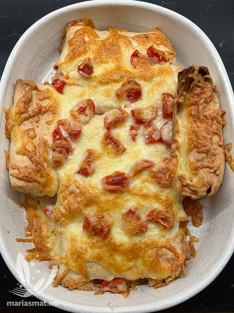 Enchiladas med fajitas-kycklingfärs