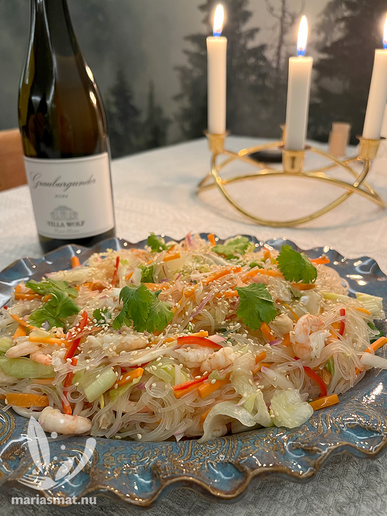 Vietnamesisk glasnudelsallad med räkor