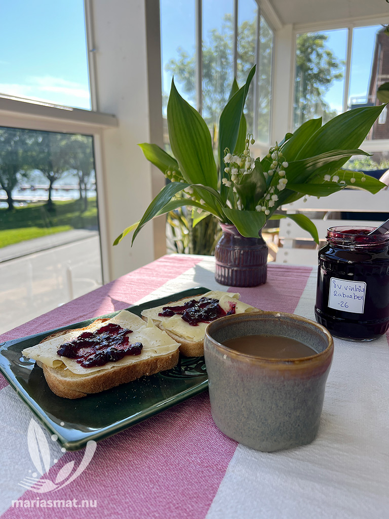 Svartvinbär- och rabarbermarmelad