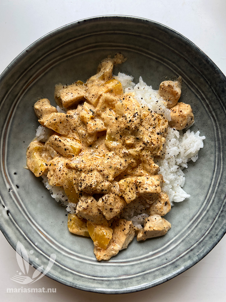 Snabb kycklingfajitas med ris