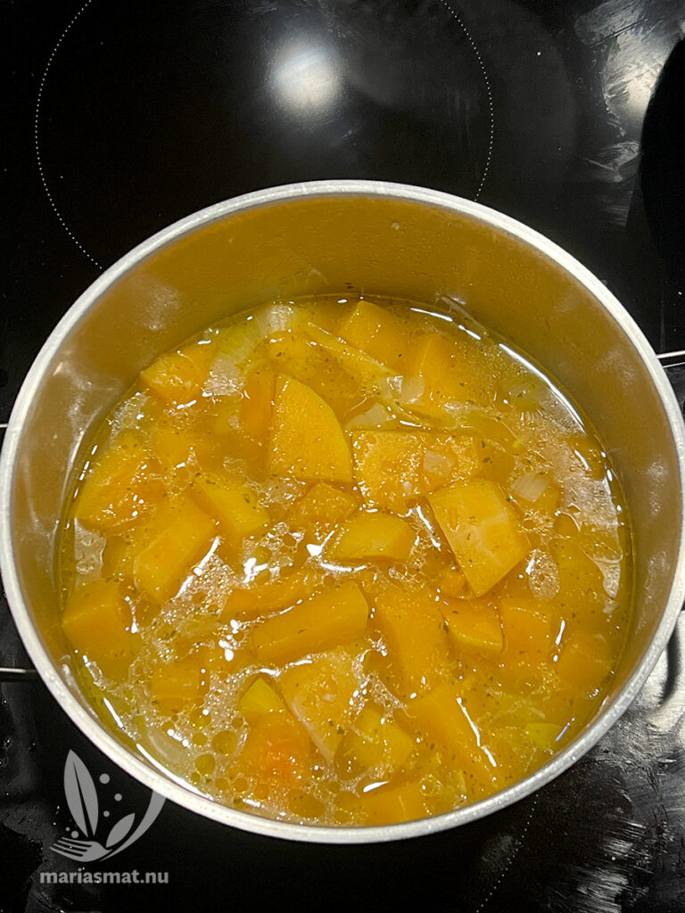 Pumpasoppa med stekt salsiccia